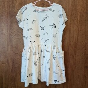 🎵 Hanna Andersson Discover Swing  Musical Print Dress EUC 120cm